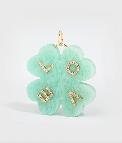 Clover Love Pendant - Amazonite