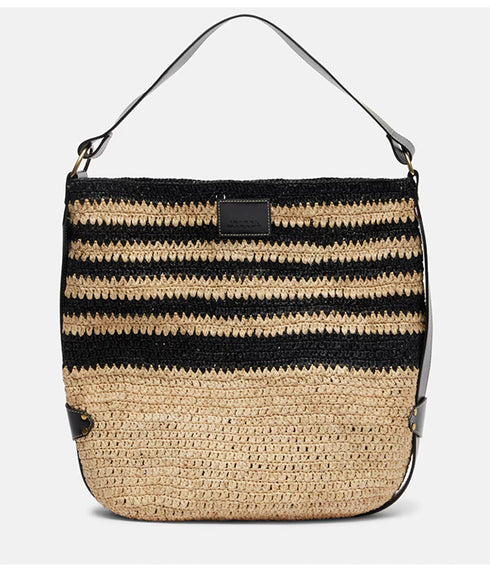 Bayia Raffia Bag - Black/Natural