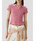 Smocked Shrunken Polo - Sprinkle/Burnt Sienna
