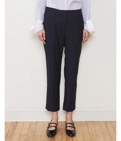 The Windsor Trouser - Midnight Pinstripe
