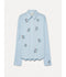 Poplin Boxy Shirt "Bouquet" Embroidery - Celestial