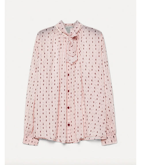 "Le Club" Print Bohemian Shirt - Cherry Blossom