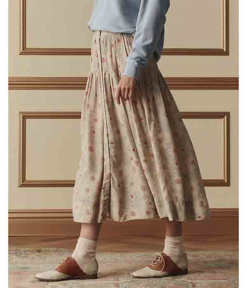 The Highland Skirt - Champagne Scattered Bloom