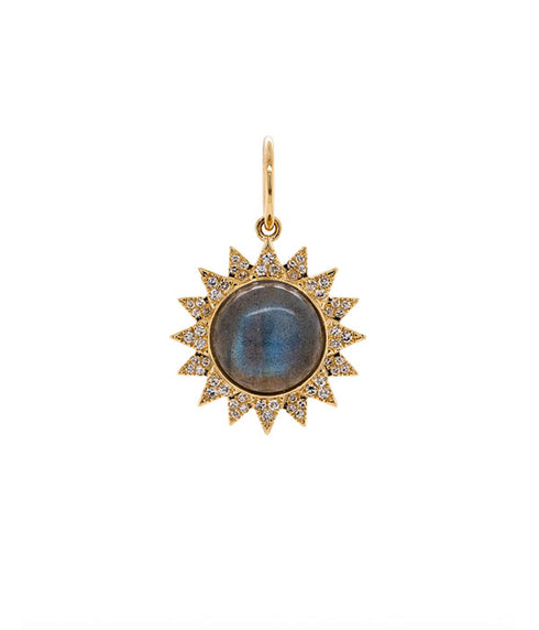 Labradorite Sunburst Pendant - 14K