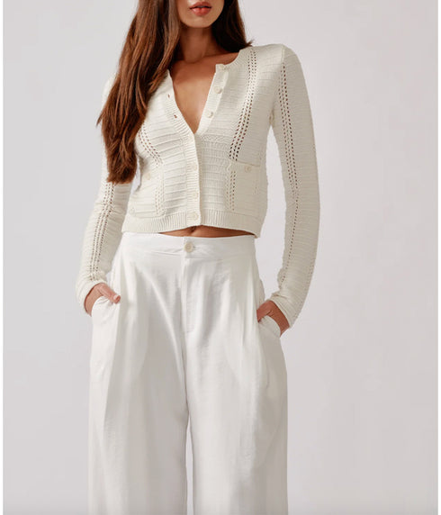 Charlotte Slim Cashmere Cardigan - Gardenia