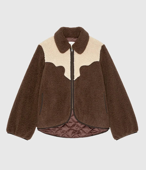 The Reversible Western Yoke Pasture Jacket - Brown w/ Cream