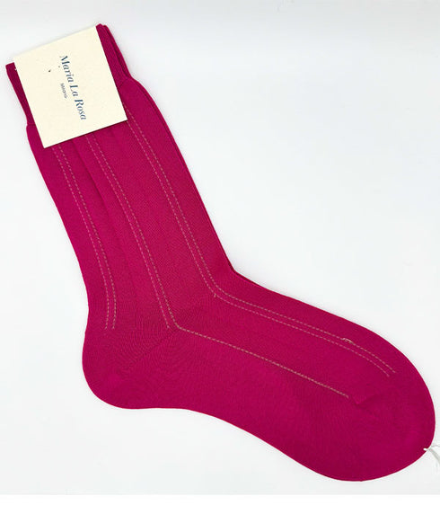 Pinstripe Socks - Magenta
