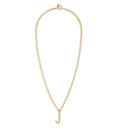 The Puffy "j" Initial Necklace - Gold