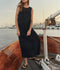 The Scalloped Eyelet Shift Dress - Black