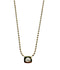 Ball Chain Necklace w/ Square Bezel