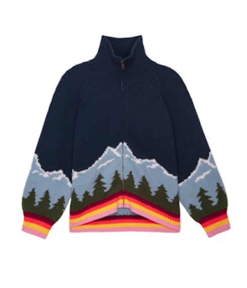 The Vista Full Zip Sweater - Evergreen