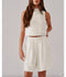 Giada Roll Neck Tank - Gardenia