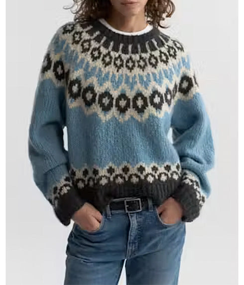 Isaline Fairisle Sweater - Iceberg Blue Fairisle