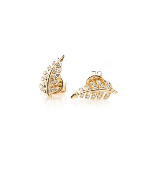 Monstera Leaf Studs - 14K