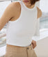 The Cropped Not So Basic Tank - White