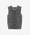 Nessa Sweater Tank - Pebble Grey Heather/Black Cheetah