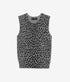 Nessa Sweater Tank - Pebble Grey Heather/Black Cheetah