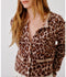 Char Cropped Welt Pocket Cashmere Jacket - Leopard