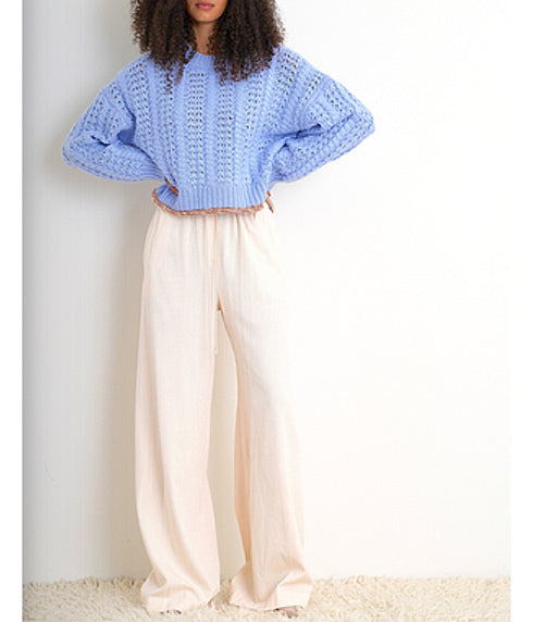 Tara B Slouchy Crewneck - Azureous