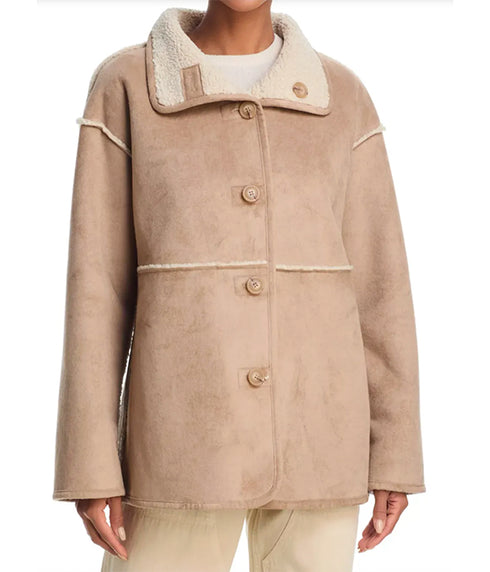 Shona Reversible Faux Sherling Jacket - Sand
