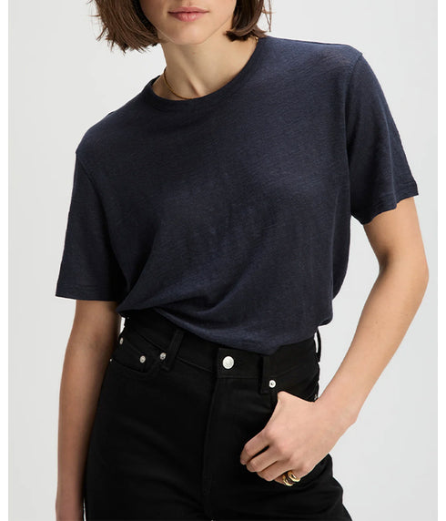 The Linen Perfect Tee - Navy