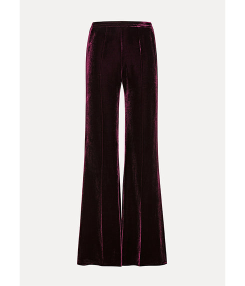 Velvet Flare Pants - Bordeaux