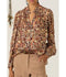 Annabel Topaz Snakeskin Shirt - Burnt Orange