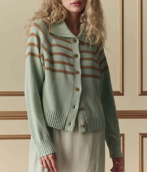 The Scholar Cardigan - Seafoam