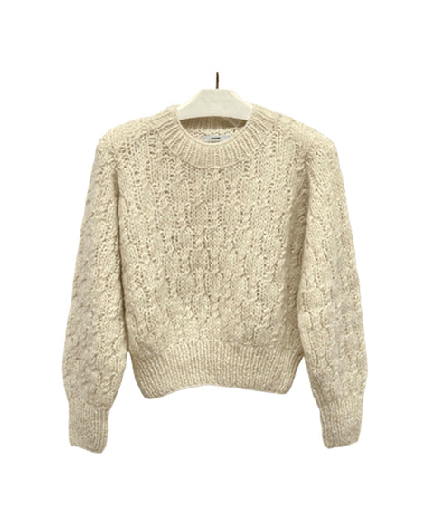 Alpaca Cable Pullover - Creme