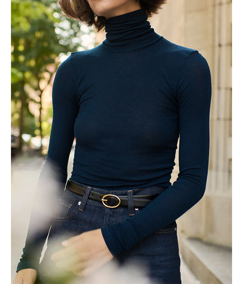 The Cashmere Turtleneck - Navy