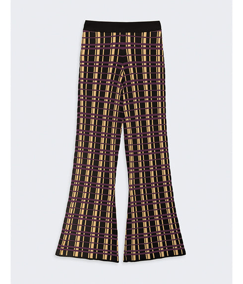 Plaid Flare Pant - Black Combo