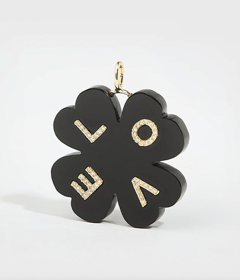 Clover Love Pendant - Onyx