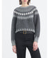 Alena Sweater - Dark Grey Melange Fairisle