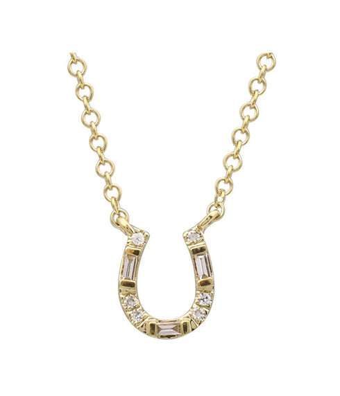 Petite Baguette Horseshoe Necklace