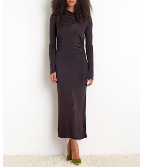 Quinn Crossover Midi Dress - Oat Tree