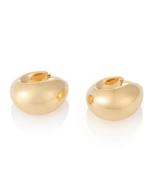Bubble Dome Teardrop Huggies - 14K