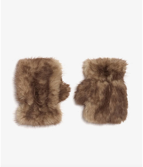 Ariel Faux Mink Fingerless Gloves - Blonde Mink