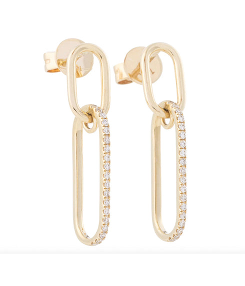 Petite Paperclip Dangles - 14K