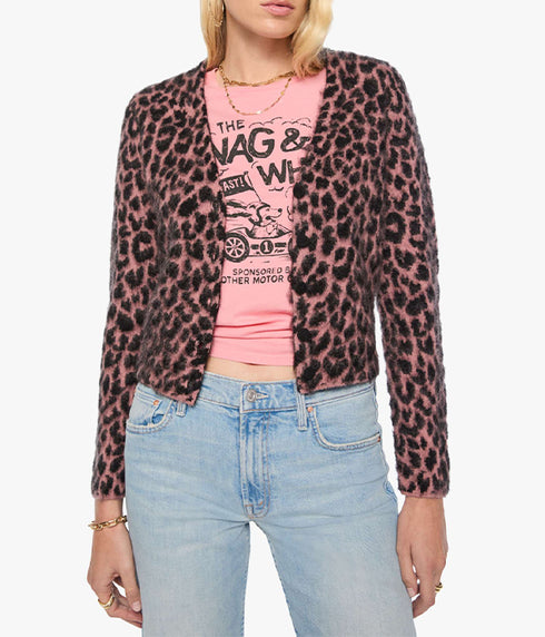 The Baby Peek-A-Boo Cardigan - Black/Pink