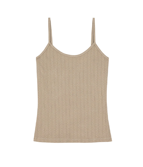 The Pointelle Cami Tank - Shitake