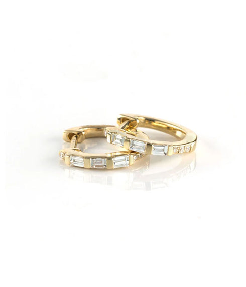 London Baguette Huggies - 14K