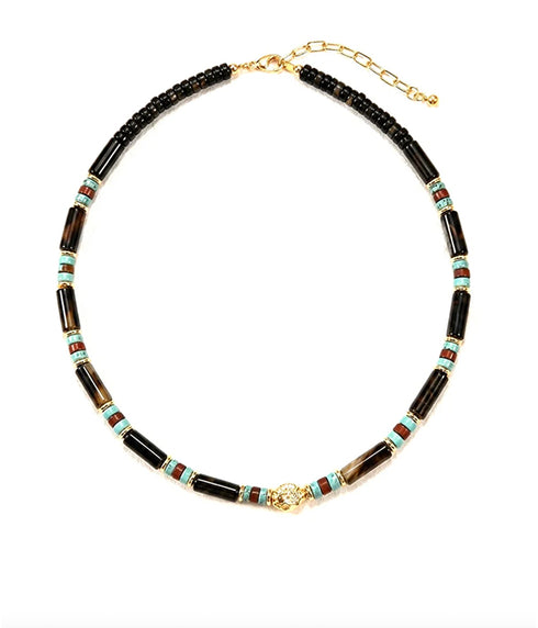Diego Goldy Agate Turquoise Necklace