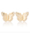 Pleated Double Diamond Trim Butterfly Earrings