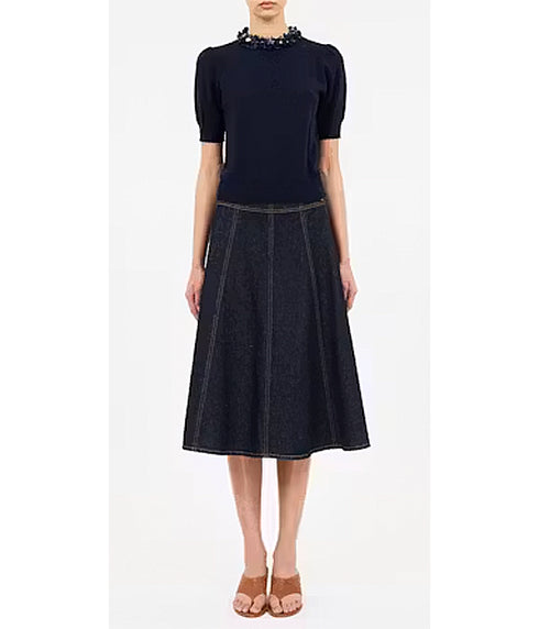 Jude Embellshed Knit Top - Midnight