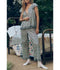 The Easy Sleep Eyelet Pants - Bluebell Ditsy