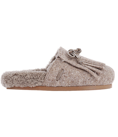 Vasilitsa Fringe Slide - Beige
