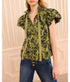 Estela Short Sleeve Cotton Top - Chartreuse