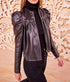 Anouk Zip Up Leather Jacket - Mahogany