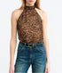 Alla Halter Tank - Vintage Leopard