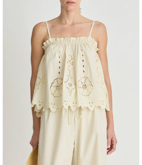 Embroidered Cami Top - Ecru